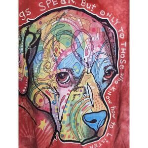 The Mountain Dean Russo Dogs Speak Staffy t-shirt sz M graphic print unisex az